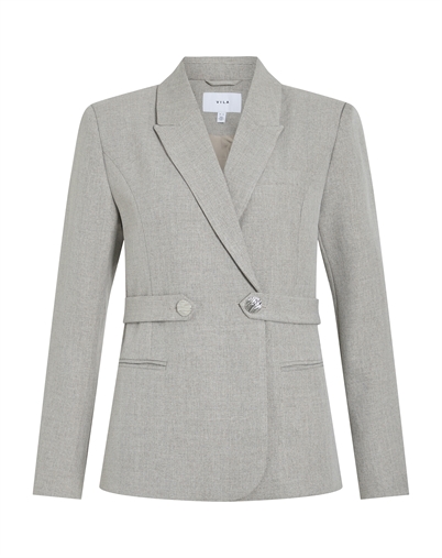 Vila - ViVilla Belted Blazer - Grey Melange